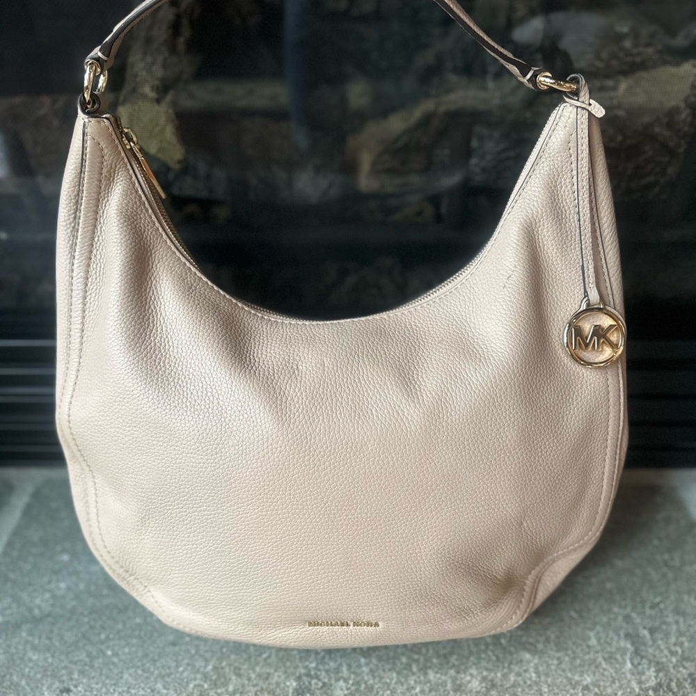 Michael Kors Beige Leather Hobo Bag